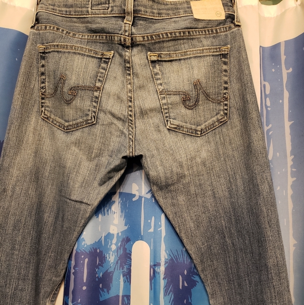 AG lite denim, stone wash skinny jean, ankle cut
